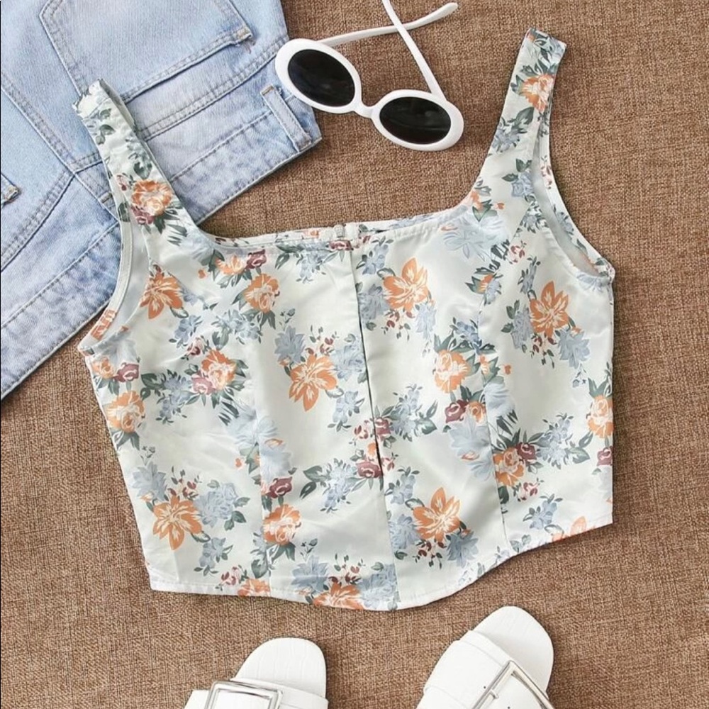 SHEIN Satin cropped tank top